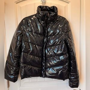 Betsey Johnson Black Glossy Puffer Jacket
